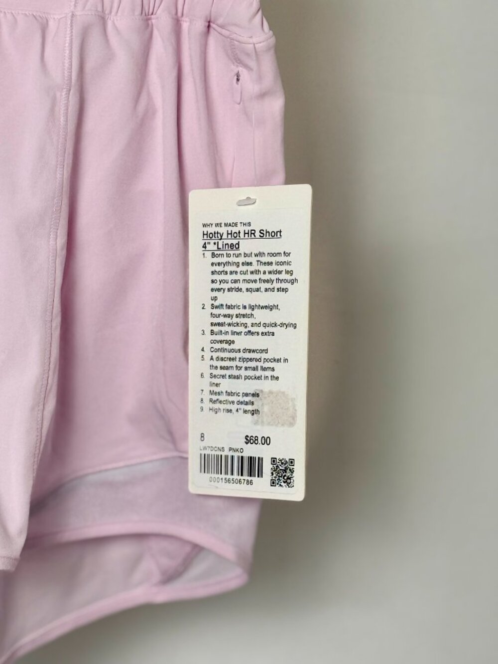 NWT | Lululemon Hotty Hot HR Shorts 4” Pink | Size 8 - Picture 5 of 5